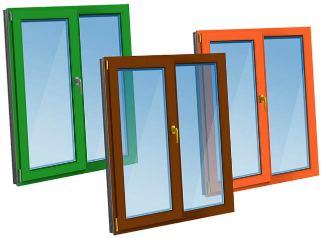 Цветные пластиковые окна - коричневые, серые по доступной цене фото Химки